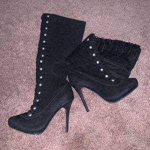 Knee-high studded boots